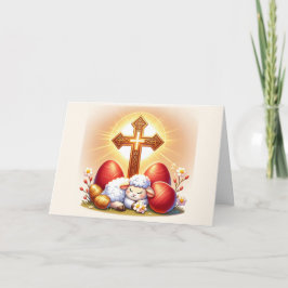 Orthodox Pasen met slapend lam Kaart