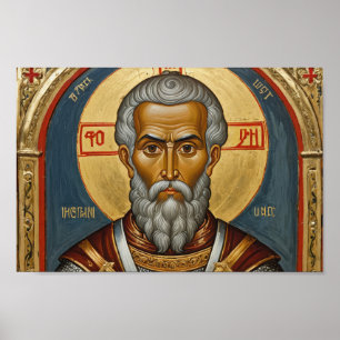 Orthodox religie icoon, een heilige poster