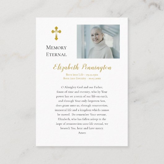 Orthodoxe begrafenisgebed Kaart Plaatskaartje (Achterkant)