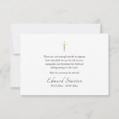 Orthodoxe Christelijke begrafenis Bedankkaart (Achterkant)