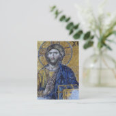 Orthodoxe Christelijke Begrafenis Jesus Icon Praye Plaatskaartje (Staand voorkant)