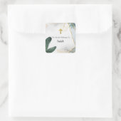 Orthodoxe christelijke gepersonaliseerde boekenleg vierkante sticker (Tas)