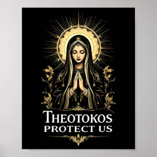 Orthodoxe Christelijke Heilige Maria Theotokos bes Poster
