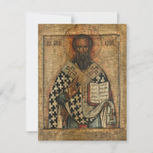 Orthodoxe christelijke icoon van St. Basilius de G Briefkaart