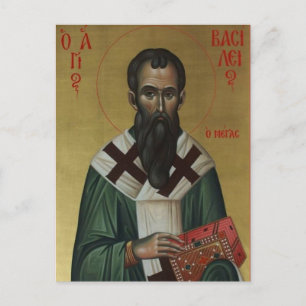Orthodoxe christelijke icoon van St. Basilius de G Briefkaart