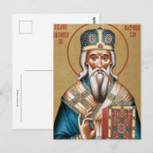 Orthodoxe christelijke icoon van St. Basilius van Briefkaart (Voorkant / Achterkant)