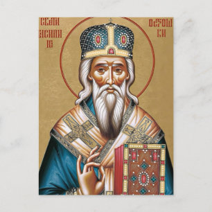 Orthodoxe christelijke icoon van St. Basilius van  Briefkaart
