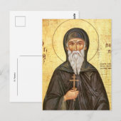 Orthodoxe christelijke icoon van St. Patapius Briefkaart (Voorkant / Achterkant)