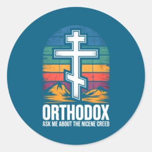 Orthodoxe christen vraag me over de geloofsbelijde ronde sticker