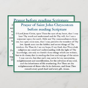 Orthodoxe gebed voor het lezen van de scriptkaart briefkaart