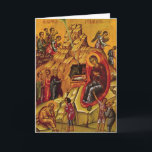 Orthodoxe Geboorte van Christus Feestdagen Kaart<br><div class="desc">Het orthodoxe Pictogram van de Geboorte van Christus</div>