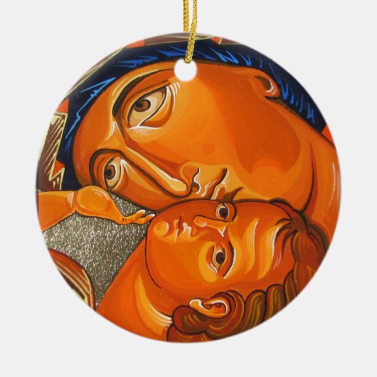 Orthodoxe Icons kerstversiering Keramisch Ornament (Voorkant)