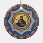 orthodoxe icoon godkerkerk - heilige heilige keramisch ornament (Achterkant)
