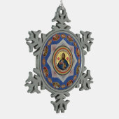 orthodoxe icoon godkerkerk - heilige heilige tin sneeuwvlok ornament (Links)