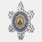 orthodoxe icoon godkerkerk - heilige heilige tin sneeuwvlok ornament (Rechts)