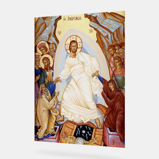Orthodoxe icoon van de Anastasis opstanding Acryl Bord (Hoek)