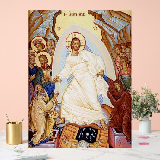 Orthodoxe icoon van de Anastasis opstanding Acryl Bord (Huwelijk)