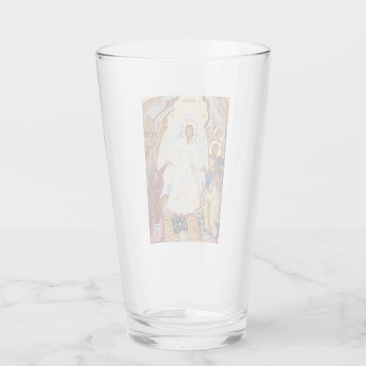 Orthodoxe icoon van de Anastasis opstanding Glas (Achterkant)