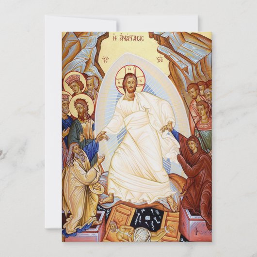Orthodoxe icoon van de Anastasis Opstanding Kaart (Voorkant)