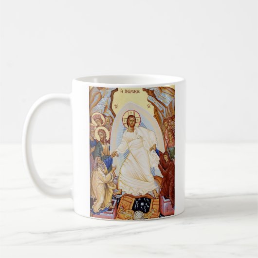 Orthodoxe icoon van de Anastasis Opstanding Koffiemok (Links)