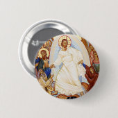 Orthodoxe icoon van de Anastasis opstanding Ronde Button 5,7 Cm (Voorkant /achterkant)
