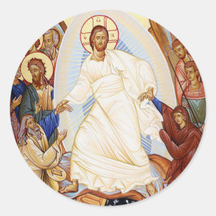 Orthodoxe icoon van de Anastasis Opstanding Ronde Sticker