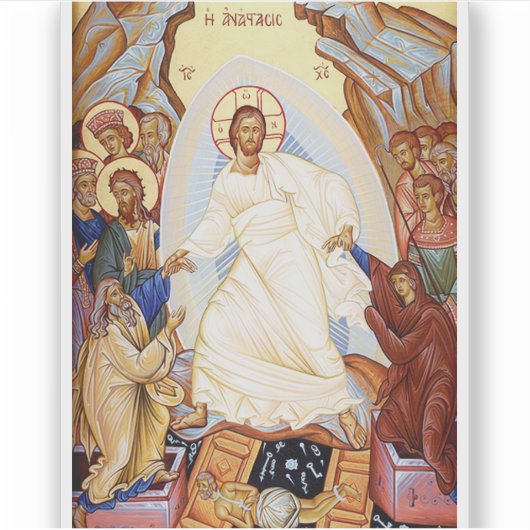 Orthodoxe icoon van de Anastasis opstanding Sticker (Voorkant)