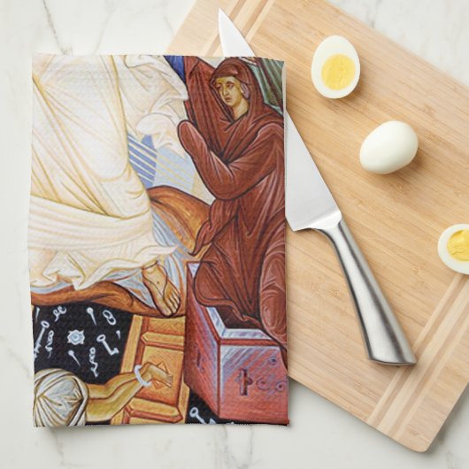 Orthodoxe icoon van de Anastasis opstanding Theedoek (Quarter Fold)