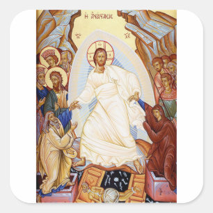 Orthodoxe icoon van de Anastasis Opstanding Vierkante Sticker
