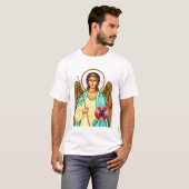 Orthodoxe icoon van de Heilige Aartsengel Gabriël T-shirt (Voorkant volledig)