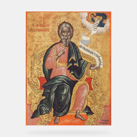 Orthodoxe icoon van de heilige apostel Andreas Acryl Bord (Voorkant)