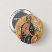 Orthodoxe icoon van de heilige apostel Andreas Ronde Button 5,7 Cm (Voorkant /achterkant)