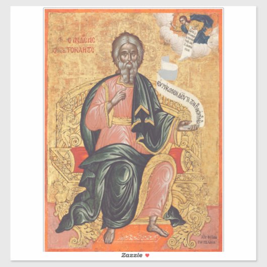 Orthodoxe icoon van de heilige apostel Andreas Sticker (Vel)