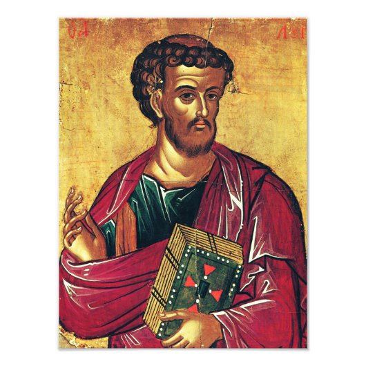 Orthodoxe icoon van de heilige Lucas de Evangelist Foto Afdruk (Voorkant)