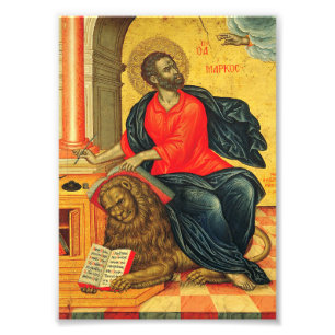 orthodoxe icoon van de heilige Marcus de Evangelis Foto Afdruk