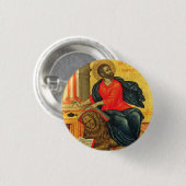 orthodoxe icoon van de heilige Marcus de Evangelis Ronde Button 3,2 Cm (Voorkant /achterkant)
