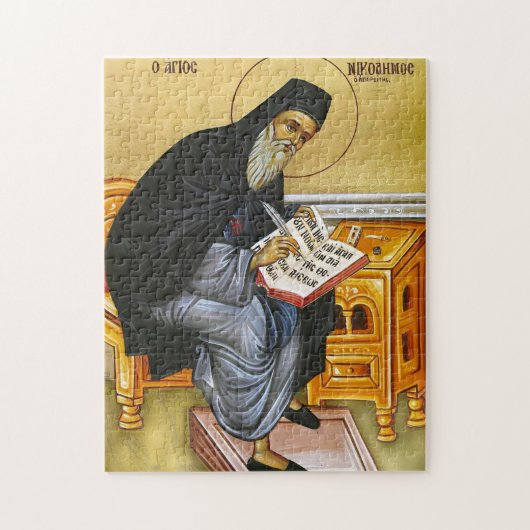 Orthodoxe icoon van de heilige Nicodemus de Hagior Legpuzzel (Verticaal)