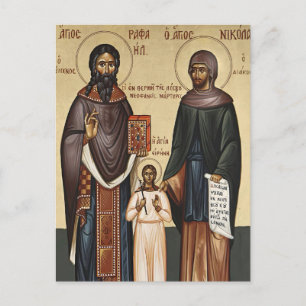 Orthodoxe icoon van de heiligen Rafaël, Nicolaas e Briefkaart