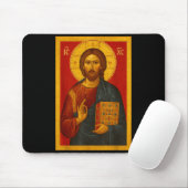 Orthodoxe icoon van Jezus Christus Pantocrator Muismat (Met muis)