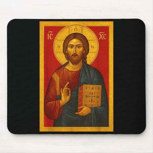 Orthodoxe icoon van Jezus Christus Pantocrator Muismat (Voorkant)
