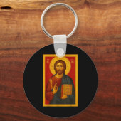 Orthodoxe icoon van Jezus Christus Pantocrator Sleutelhanger (Voorkant)