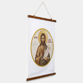 Orthodoxe icoon van Johannes de Doper Hangend Wandkleed (Gebogen)