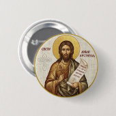 Orthodoxe icoon van Johannes de Doper Ronde Button 5,7 Cm (Voorkant /achterkant)
