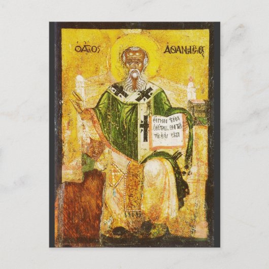 Orthodoxe icoon van Sint-Athanasius van Alexandrië Briefkaart (Voorkant)