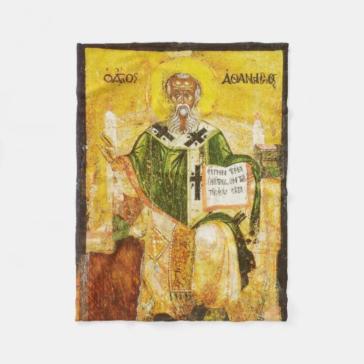 Orthodoxe icoon van Sint-Athanasius van Alexandrië Fleece Deken (Voorkant)
