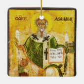 Orthodoxe icoon van Sint-Athanasius van Alexandrië Keramisch Ornament (Achterkant)