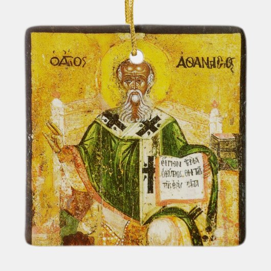 Orthodoxe icoon van Sint-Athanasius van Alexandrië Keramisch Ornament (Voorkant)