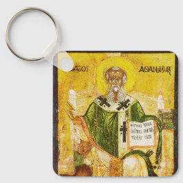 Orthodoxe icoon van Sint-Athanasius van Alexandrië Sleutelhanger