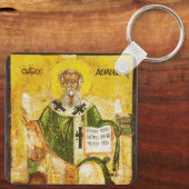 Orthodoxe icoon van Sint-Athanasius van Alexandrië Sleutelhanger (Achterkant)