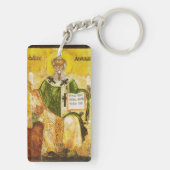 Orthodoxe icoon van Sint-Athanasius van Alexandrië Sleutelhanger (achterkant)